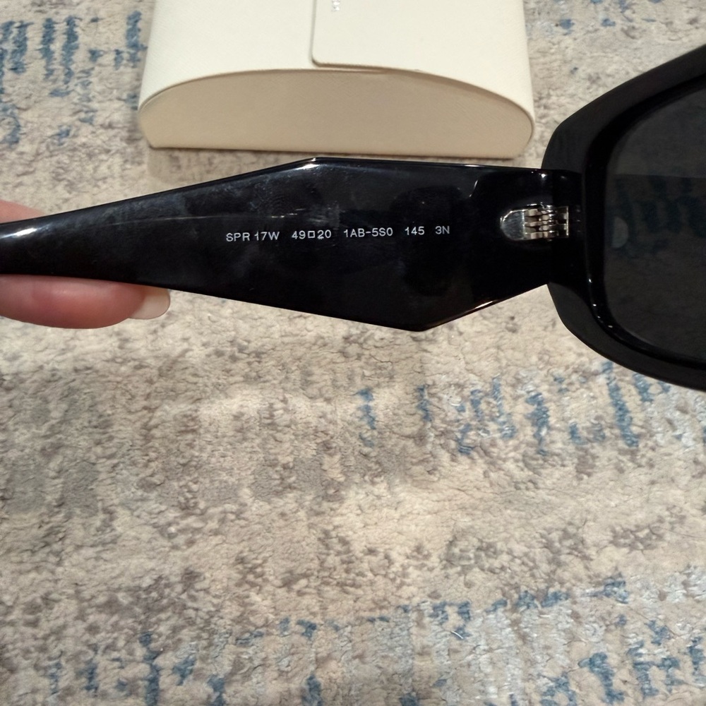Prada Black Authentic Chunky Rectangular Sunglass… - image 4